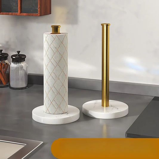 Marble Luxe: The No-Drill Paper Towel Holder & Cling Film Storage