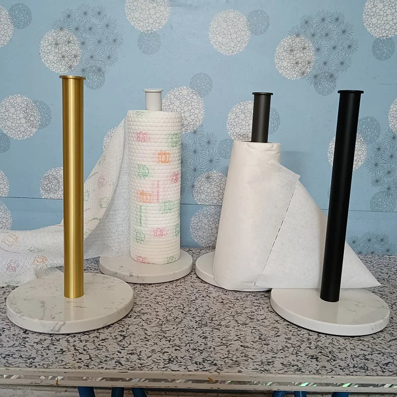 Marble Luxe: The No-Drill Paper Towel Holder & Cling Film Storage